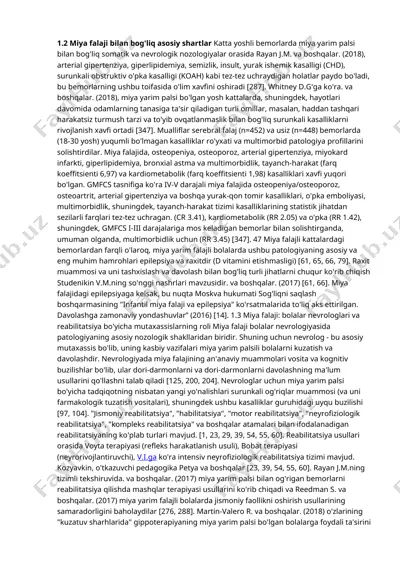 miya falaji bilan bog'liq asosiy shartlar — DOCX