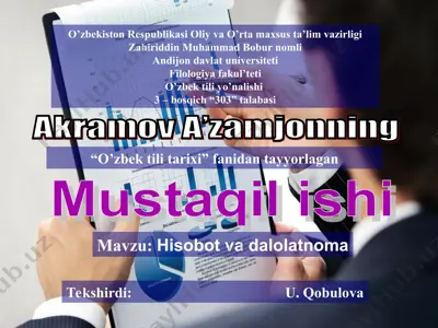 hisobot va dalolatnoma — PPT