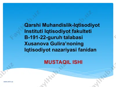 mustaqil ishi — PPT