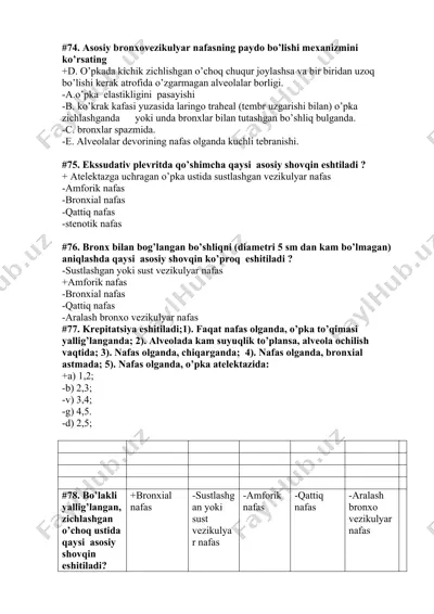 asosiy bronxovezikulyar nafasning paydo bo’lishi mexanizmini ko’rsating — DOCX