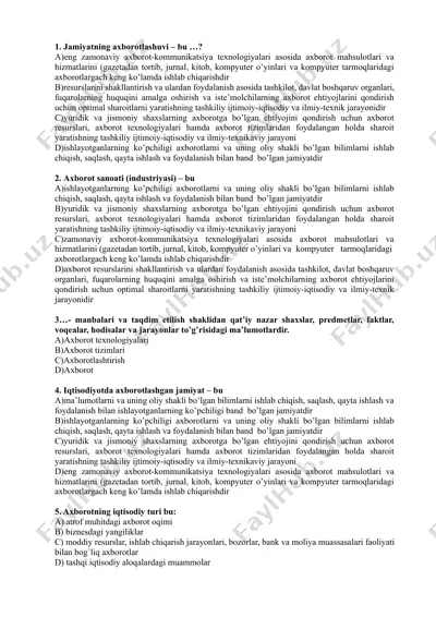 jamiyatning axborotlashuvi — DOCX
