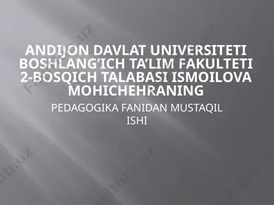 tarbiyaning umumiy metodlari — PPTX