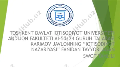 swot tahlili mavzusida "milliy banklar" — PPTX