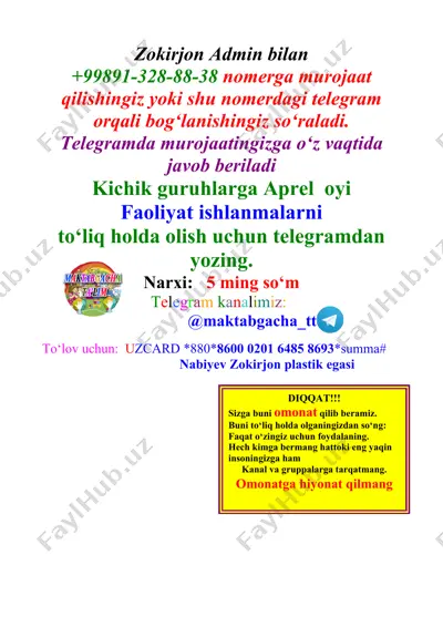 telegram orqali murojaat qilish xizmati — DOC