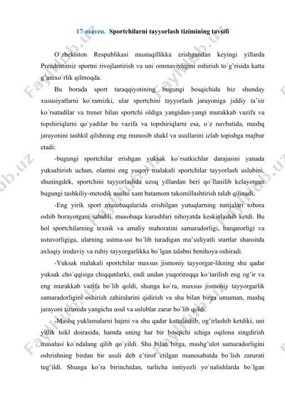 sportchilarni tayyorlash tizimi — DOCX