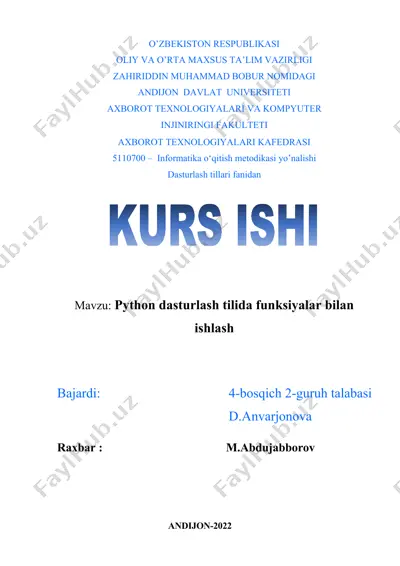 informatika o‘qitish metodikasi yo’nalishi — DOCX