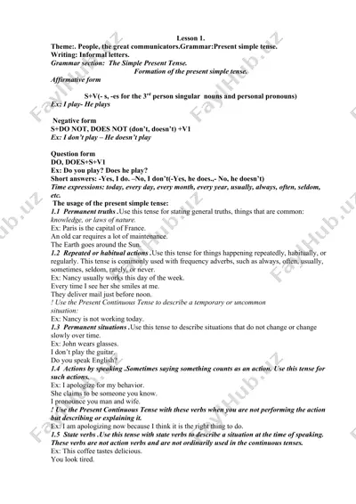present simple tense — DOCX