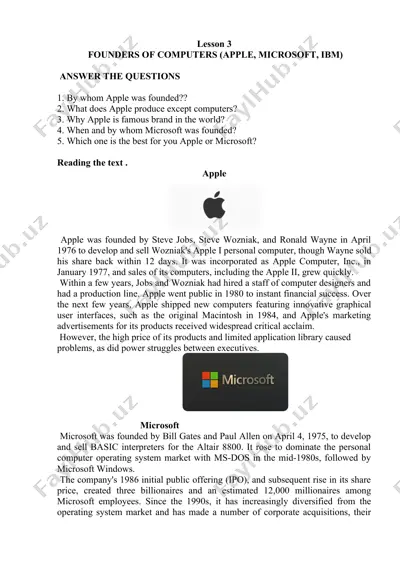 founders of computers (apple, microsoft, ibm) — DOCX