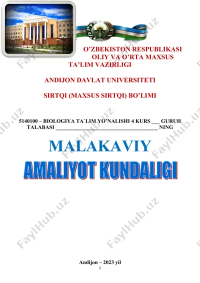 biologiya ta'lim yo'nalishi talabasi malakaviy — DOC