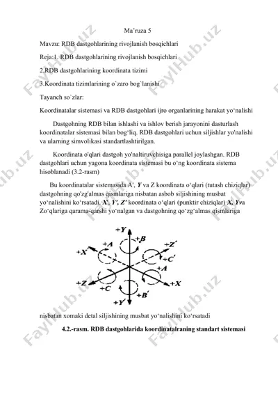 rdb dastgohlarining rivojlanish bosqichlari — DOCX