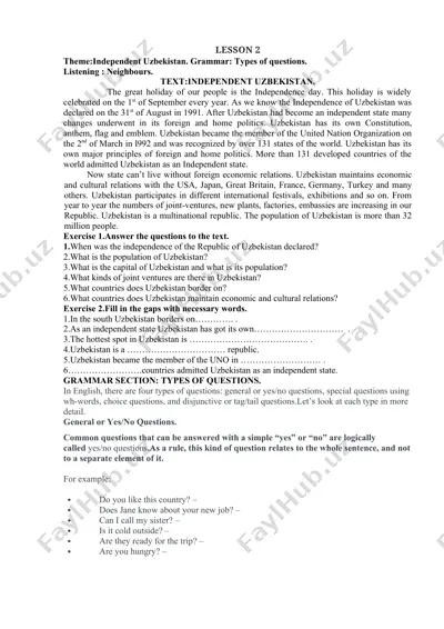 independent uzbekistan — DOCX