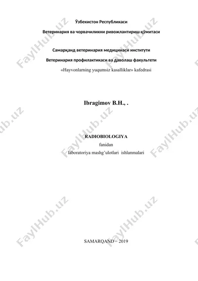 radiobiologiya laboratoriya mashg'ulotlari ishlanmalari — DOCX