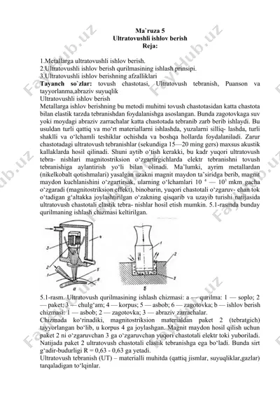ultratovushli ishlov berish — DOCX