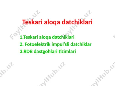 teskari aloqa datchiklari — PPTX