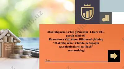 maktabgacha ta’limda pedagogik texnologiyalarni qo‘llash — PPTX