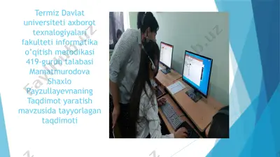 taqdimotlar yaratish texnologiyasi — PPTX