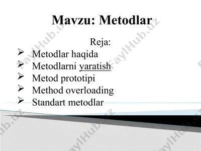 metodlar — PPTX