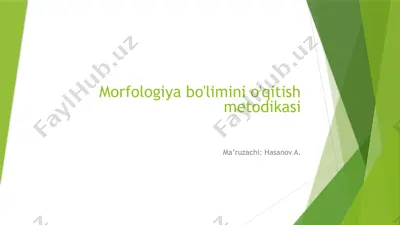 morfologiyabo'liminio'qitish metodi kasi — PPTX