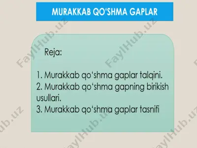 murakkab qo'shma gaplar — PPTX