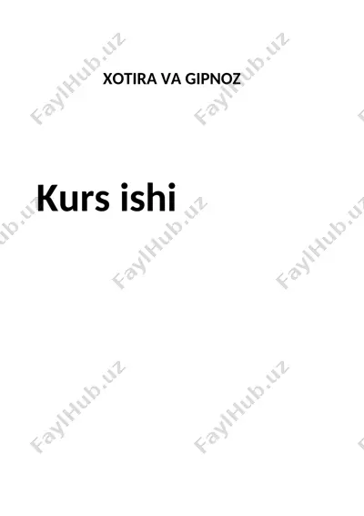 xotira va gipnoz — DOCX