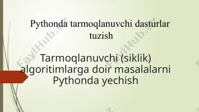 python tarmoqlanuvchilari — PPTX