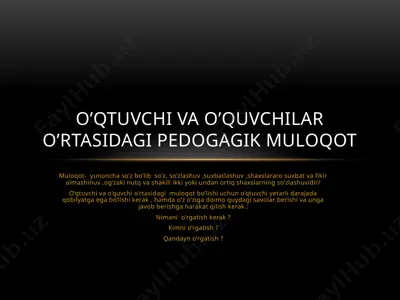 pedagogik muloqotlar — PPTX