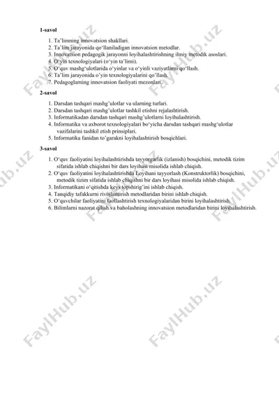 innovatsion ta'lim metodlari — DOC