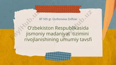 jismoniy madaniyat va sport jamiyatlari — PPTX