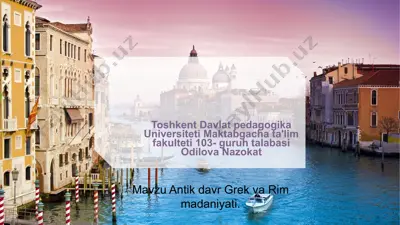 antik davr grek va rim madaniyati — PPTX