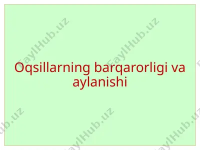 oqsillarning barqarorligi va aylanishi — PPTX