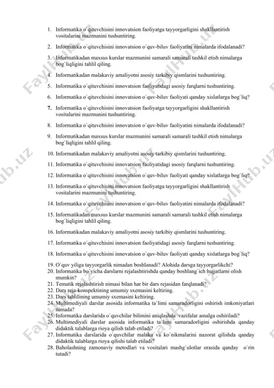 informatika o`qituvchisini innovatsion faoliyatga tayyorgarligini shakllantirish vositalari — DOCX