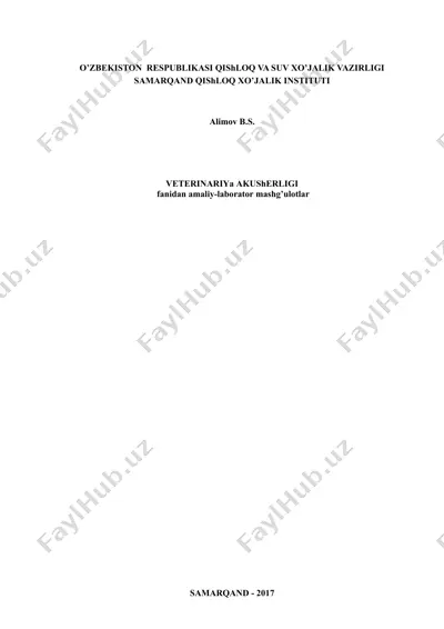 veterinariya akusherligi qo'llanma — DOC