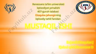 renessans ta’lim universiteti — PPTX
