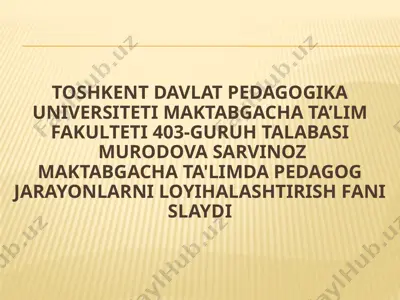 tarbiyachi mahorati — PPTX