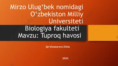 tuproq havosi — PPTX