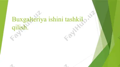 buxgalteriya ishini tashkil qilish — PPTX
