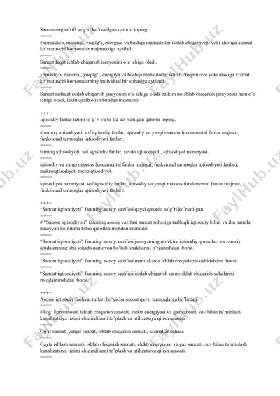 sanoatning ta’rifi — DOCX