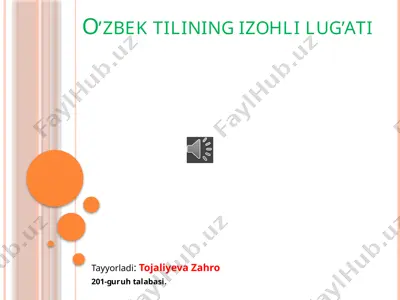 o’zbek tilining izohli lug’ati — PPTX
