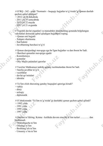 normativ - huquqiy hujjatlar to'g'risida qonun — DOCX