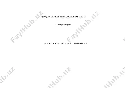 tabiat va uni o’qitish metodikasi — DOCX