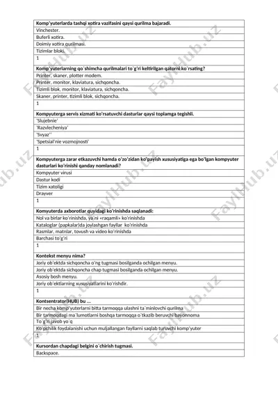 komp'yuterlarda tashqi xotira vazifasini bajaradi — DOC
