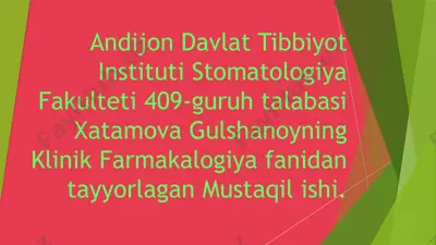 psixotrop dori vositalarining klinik farmakalogiyasi — PPTX