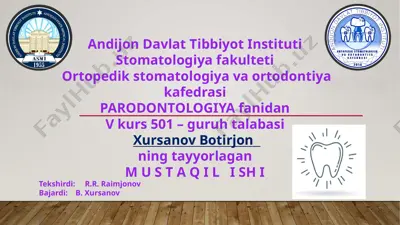 mustaqil ish mavzusi — PPTX