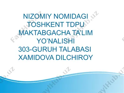 maktabgacha ta'lim tashkiloti — PPTX