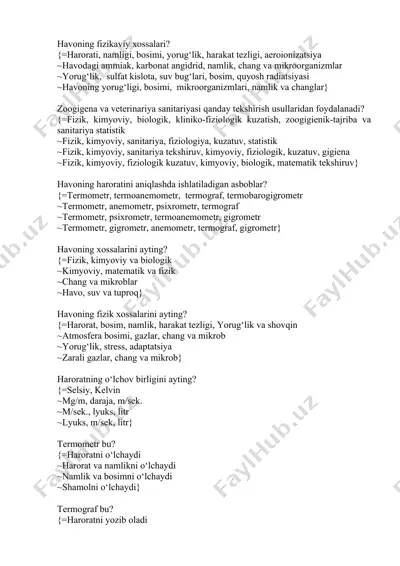 havoning fizikaviy xossalari — DOCX