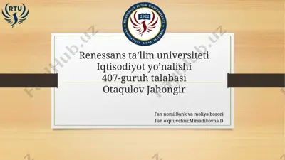japoniya bank tizimi — PPTX