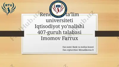 xitoy xalq banki va moliya bozori — PPTX