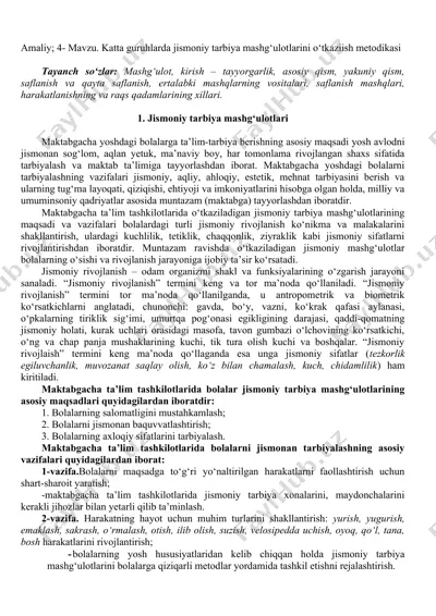 jismoniy tarbiya mashg‘ulotlari — DOC