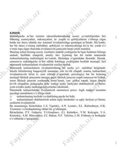 maktabgacha ta'lim tizimini takomillashtirish — DOCX