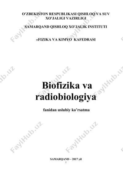 uslubiy ko'rsatma "fizika va kimyo" kafedrasi — DOC